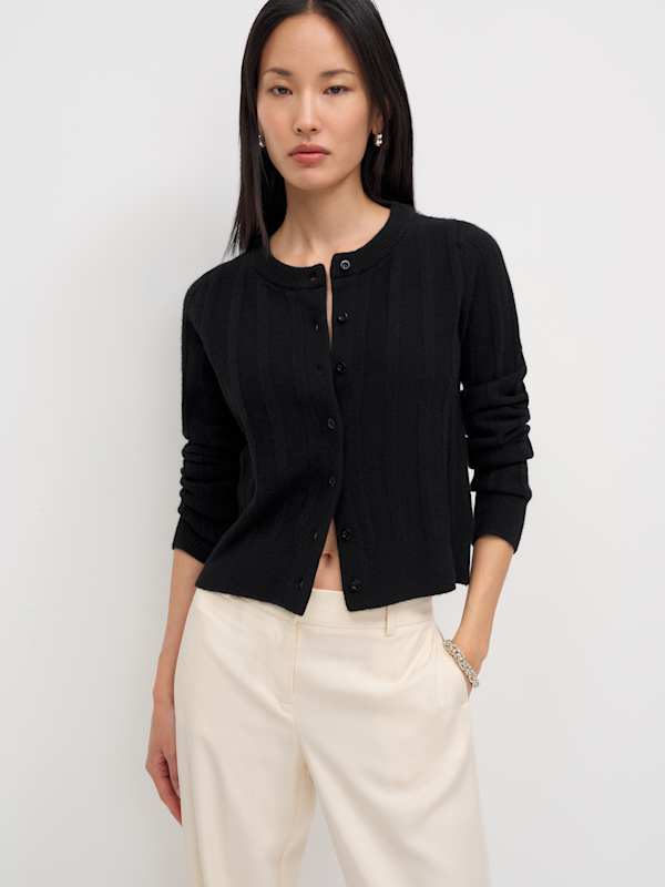 Hannah Crew Cardigan - Black